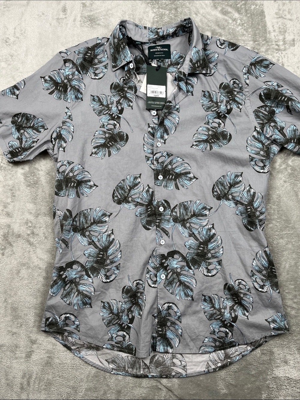 NEW Rodd & Gunn XL 100% Cotton Gray Short Sleeve Button Down